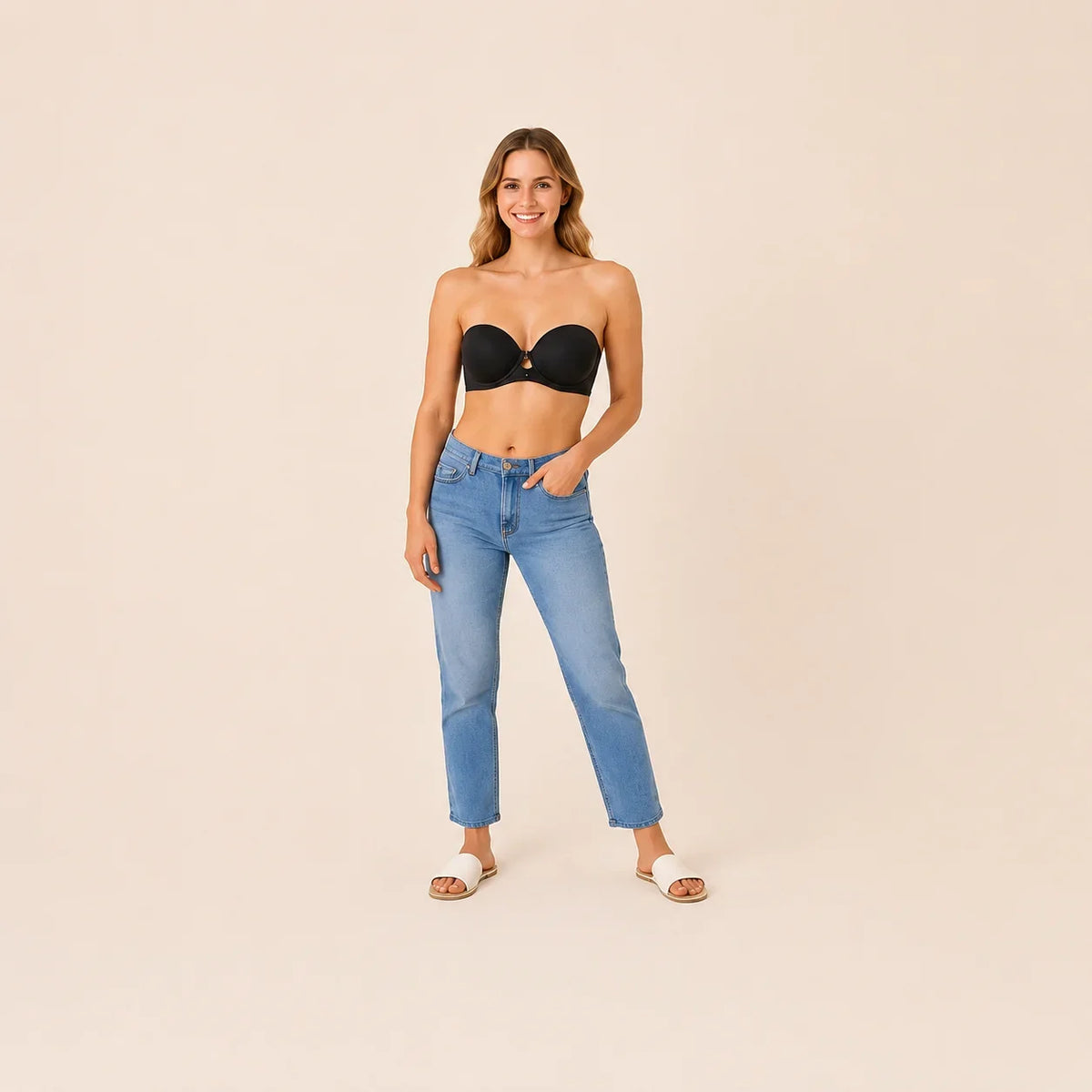 Esti Strapless Bra - Neutral Black